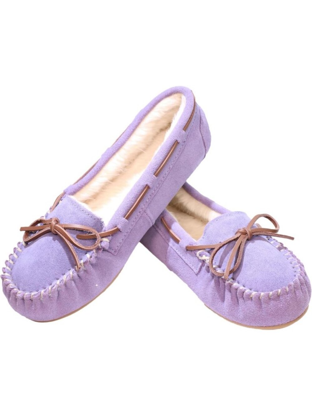 Genuine Leather Women's Moccasin Slippers - Cozy Indoor/Outdoor House Shoes
